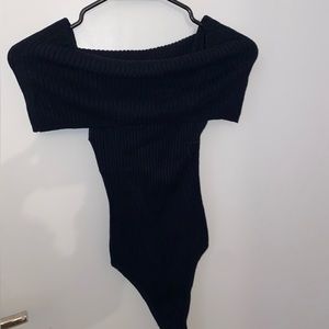 XS Free People Black Bodysuit
